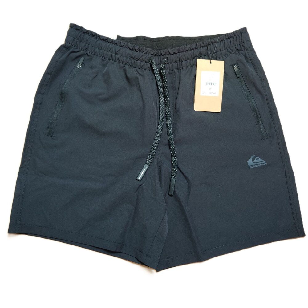 Quiksilver DryFlight Athletic Shorts Mens Medium Black Onyx 7 Inch Inseam NWT